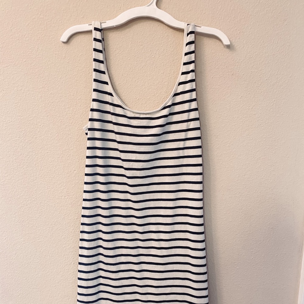 B&W striped fitted dress